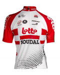 Cyklistický dres s krátkým rukávem - LOTTO SOUDAL 19 KIDS - bílá/červená