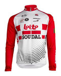 Cyklistický dres s dlouhým rukávem letní - LOTTO SOUDAL 19 SMR - bílá/červená