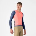 CASTELLI Cyklistický dres s dlouhým rukávem letní - CORRETTO LS - růžová/modrá