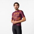 CASTELLI Cyklistický dres s krátkým rukávem - STRATUS LOGO - bordó