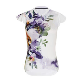RIVANELLE Cyklistický krátký dres a krátké kalhoty - MISS FLOWERY - béžová/bílá/vícebarevná