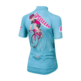 SPORTFUL Cyklistický dres s krátkým rukávem - SUPER GIRL - modrá