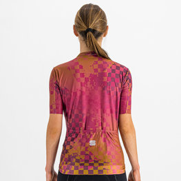 SPORTFUL Cyklistický dres s krátkým rukávem - ROCKET - cyklámenová/hnědá