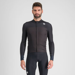 SPORTFUL Cyklistický dres s dlouhým rukávem zimní - BODYFIT PRO - černá/hnědá