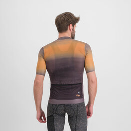 SPORTFUL Cyklistický dres s krátkým rukávem - SKY RIDER SUPERGIARA - hnědá/oranžová