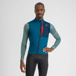 SPORTFUL Cyklistický dres s dlouhým rukávem zimní - SUPERGIARA THERMAL - modrá/zelená