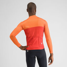 SPORTFUL Cyklistický dres s dlouhým rukávem zimní - PISTA THERMAL - červená/oranžová