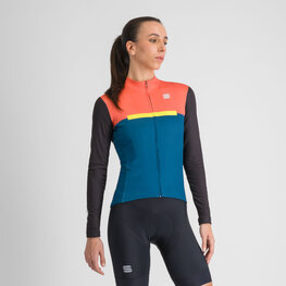 SPORTFUL Cyklistický dres s dlouhým rukávem zimní - PISTA THERMAL W - modrá/černá/oranžová