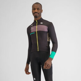 SPORTFUL Cyklistický dres s dlouhým rukávem zimní - BREAKOUT SUPERGIARA THERMAL - černá/zelená