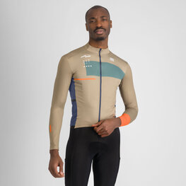 SPORTFUL Cyklistický dres s dlouhým rukávem zimní - BREAKOUT SUPERGIARA THERMAL - zelená/modrá/oranžová