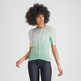 SPORTFUL Cyklistický dres s krátkým rukávem - LIGHT W - zelená/bílá