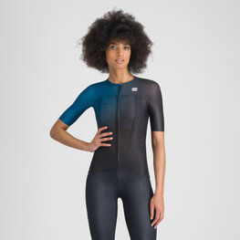 SPORTFUL Cyklistický dres s krátkým rukávem - LIGHT W - modrá/černá