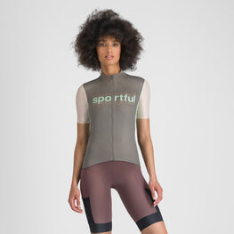 SPORTFUL Cyklistický dres s krátkým rukávem - SUPERGIARA LOGO W - šedá/růžová