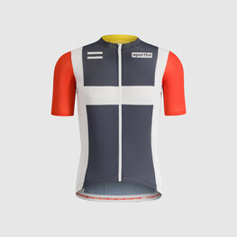 SPORTFUL Cyklistický dres s krátkým rukávem - CLASSIC HERITAGE - modrá/bílá/červená/žlutá