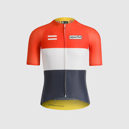 SPORTFUL Cyklistický dres s krátkým rukávem - SUPERNOVA HERITAGE - modrá/bílá/červená/žlutá