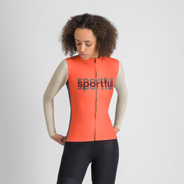 SPORTFUL Cyklistický dres s dlouhým rukávem zimní - SUPERGIARA LOGO THERMAL W - oranžová/šedá