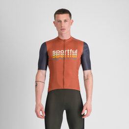 SPORTFUL Cyklistický dres s krátkým rukávem - SUPERGIARA 2 - oranžová/modrá