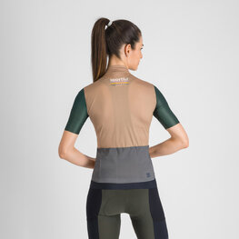 SPORTFUL Cyklistický dres s krátkým rukávem - SUPERGIARA LOGO 2 - hnědá/zelená