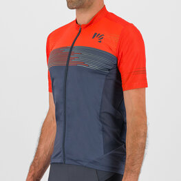 KARPOS Cyklistický dres s krátkým rukávem - GREEN FIRE - červená/šedá