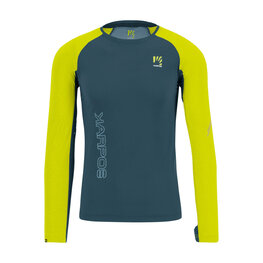 KARPOS Cyklistické triko s dlouhým rukávem - LAVAREDO - zelená/žlutá