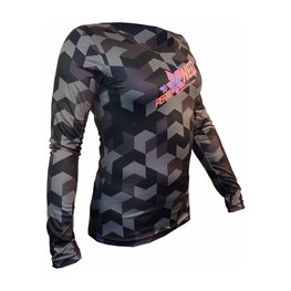 HAVEN Cyklistický dres s dlouhým rukávem letní - PEARL NEO LONG - černá/růžová