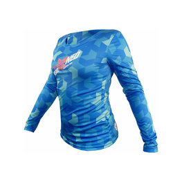 HAVEN Cyklistický dres s dlouhým rukávem letní - PEARL NEO LONG - modrá/růžová