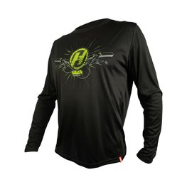 HAVEN Cyklistický dres s dlouhým rukávem letní - NAVAHO II LONG - černá/zelená