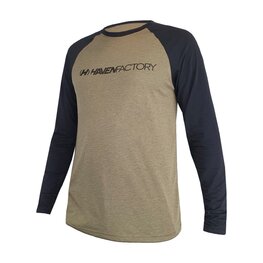 HAVEN Cyklistický dres s dlouhým rukávem letní - FACTORY TRAIL - černá/hnědá