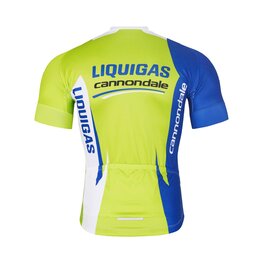 BONAVELO Cyklistický dres s krátkým rukávem - LIQUIGAS CANNONDALE - modrá/zelená/bílá