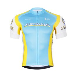 BONAVELO Cyklistický dres s krátkým rukávem - ASTANA - žlutá/tyrkysová