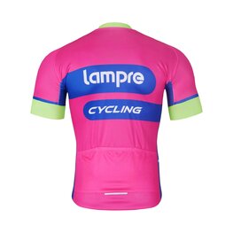 BONAVELO Cyklistický dres s krátkým rukávem - LAMPRE - růžová/modrá