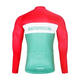 BONAVELO Cyklistický dres s dlouhým rukávem zimní - HUNGARY WINTER - červená/zelená
