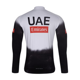 BONAVELO Cyklistický dres s dlouhým rukávem zimní - UAE 2025 WINTER - bílá/černá