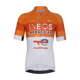 BONAVELO Cyklistický dres s krátkým rukávem - INEOS GRENADIERS KID 2026 - bílá/oranžová
