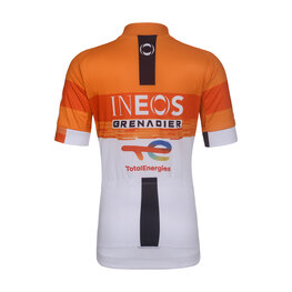 BONAVELO Cyklistický dres s krátkým rukávem - INEOS GRENADIERS KID 2026 - bílá/oranžová