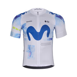 BONAVELO Cyklistický dres s krátkým rukávem - MOVISTAR 2026 - bílá/modrá
