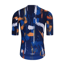 HOLOKOLO Cyklistický dres s krátkým rukávem - STROKES - oranžová/modrá