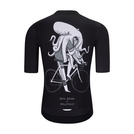 HOLOKOLO Cyklistický dres s krátkým rukávem - OCTOPUS - černá/bílá