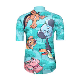 HOLOKOLO Cyklistický dres s krátkým rukávem - SAFARI - tyrkysová/vícebarevná