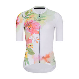 RIVANELLE Cyklistický dres s krátkým rukávem - FLOWERY LADY - bílá/růžová/zelená