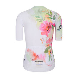 RIVANELLE Cyklistický dres s krátkým rukávem - FLOWERY LADY - bílá/růžová/zelená