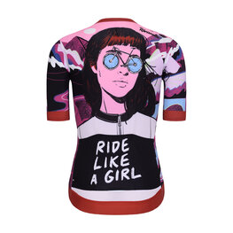 RIVANELLE Cyklistický dres s krátkým rukávem - SUNSET ELITE LADY LIMITED EDITION - růžová/vícebarevná