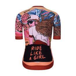 RIVANELLE Cyklistický dres s krátkým rukávem - FREE ELITE LADY LIMITED EDITION - oranžová/vícebarevná