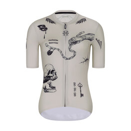 RIVANELLE Cyklistický dres s krátkým rukávem - TATTOO - ivory/šedá
