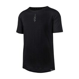 IXS Cyklistický dres s krátkým rukávem - FLOW MERINO - černá