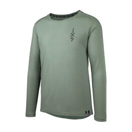 IXS Cyklistický dres s dlouhým rukávem letní - FLOW MERINO LS - zelená