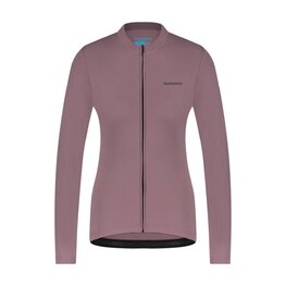 SHIMANO Cyklistický dres s dlouhým rukávem zimní - KAEDE THERMAL LONG - fialová