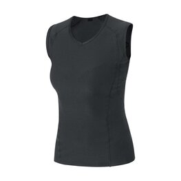 GORE Cyklistické triko bez rukávů - BASE LAYER - černá