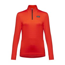 GORE Cyklistické triko s dlouhým rukávem - EVERYDAY THERMO 1/4-ZIP WMN - oranžová