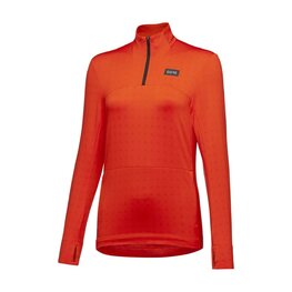 GORE Cyklistické triko s dlouhým rukávem - EVERYDAY THERMO 1/4-ZIP WMN - oranžová